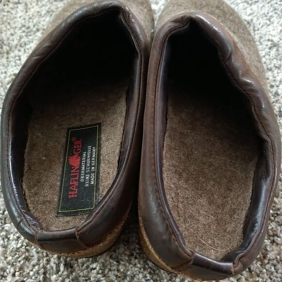Haflinger Womens 41 Slip On Mule Clogs Wool Wedge Brown Tan - Picture 11 of 13